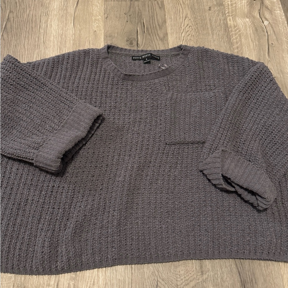 HYFVE Textured Gray Crewneck Sweater